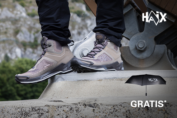 Gratis Regenschirm bei Kauf eines HAIX Outdoor-Schuhs